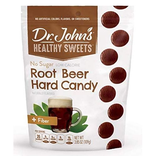 Karamele të forta pa sheqer me shije Root Beer, 3.85 OZ, nga Dr. John's Healthy Sweets