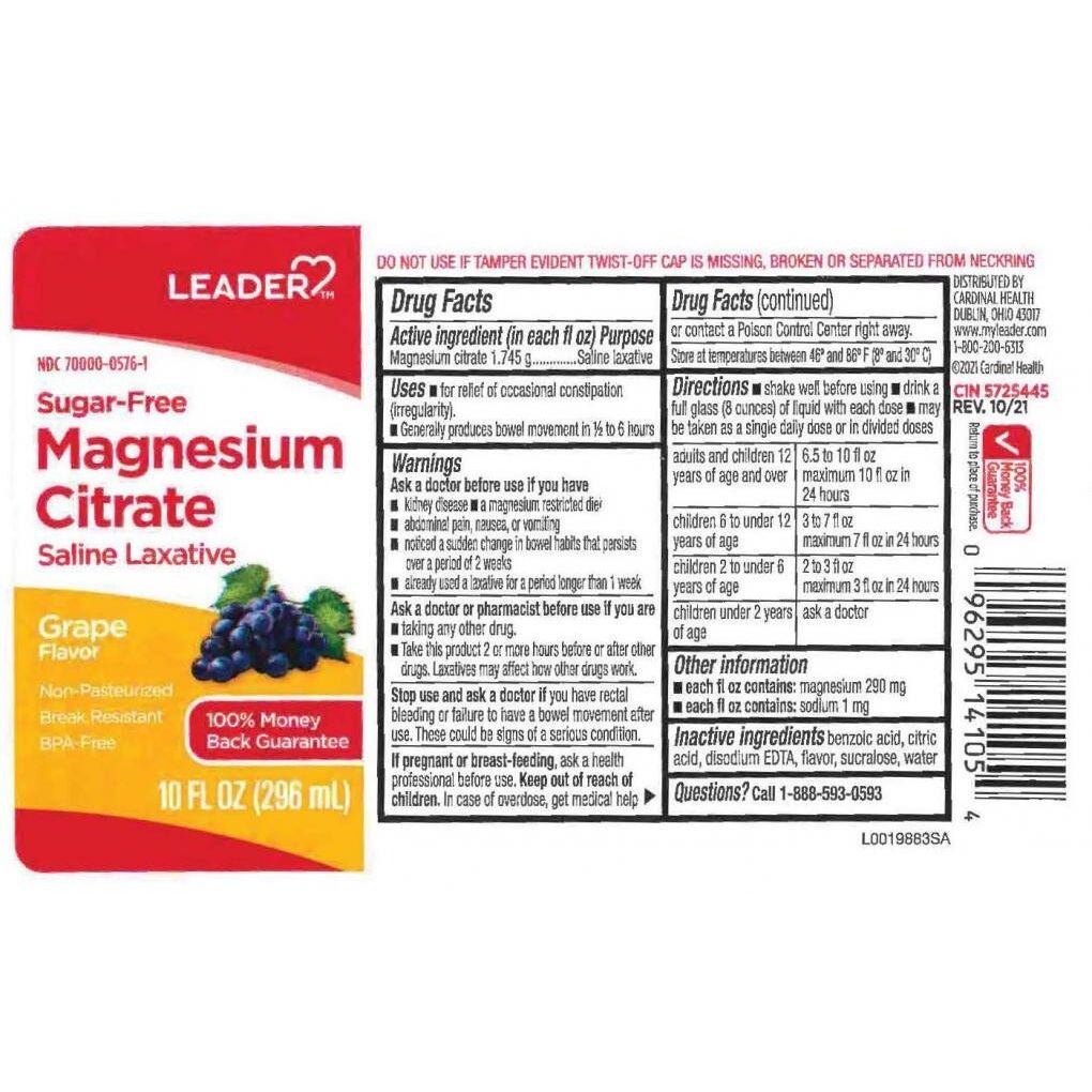 Leader Magnesiumcitrat Salinisches Abführmittel, zuckerfrei, Traube, 296 ml, 096295143119