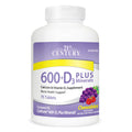 21st Century Kalcium 600 Mg +D Plus Minerale Tableta të Përtypura Fruta Mikse