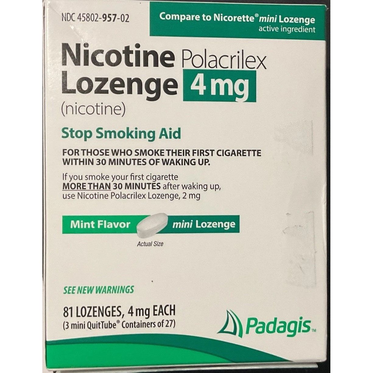 1 Schachtel mit 81 Stück 4 mg Minz-Nikotinlutschtabletten (3 Flaschen à 27 Stück) KOSTENLOSer Versand am selben Tag