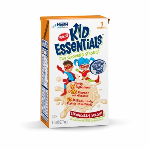Shtesë orale pediatrike Boost Kid Essentials 1.0, me shije luleshtrydhe, kuti 8 Oz. gati për përdorim