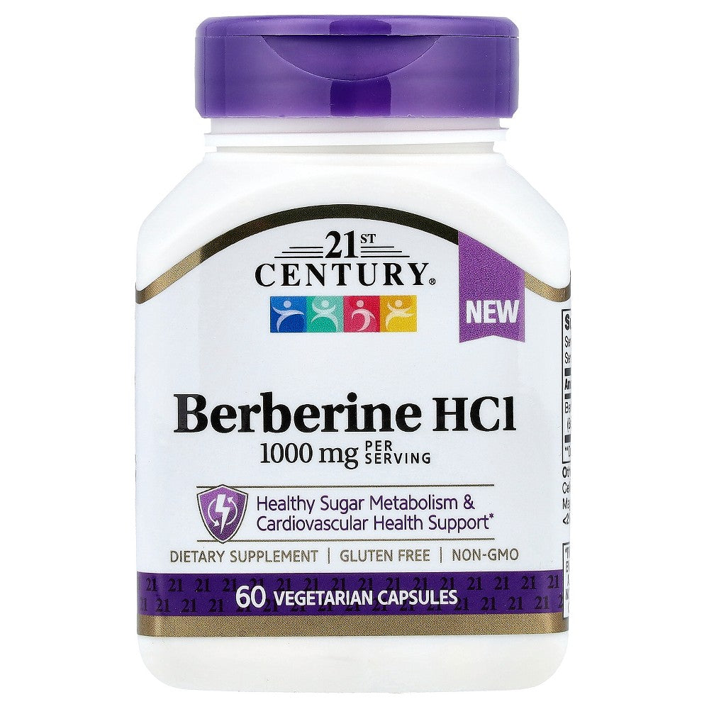 21st Century Berberin HCI, 60 vegetarische Kapseln (500 mg pro Kapsel)