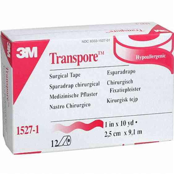 Shirit Mjekësor 3M Transpore i Qartë, 2.5 cm x 9.1 m, Hipoalergjik – Copë