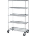 Quantum Storage Systems M2460C47-5 Chromdrahtregal 5-Böden Rollwagen – 74 Zoll