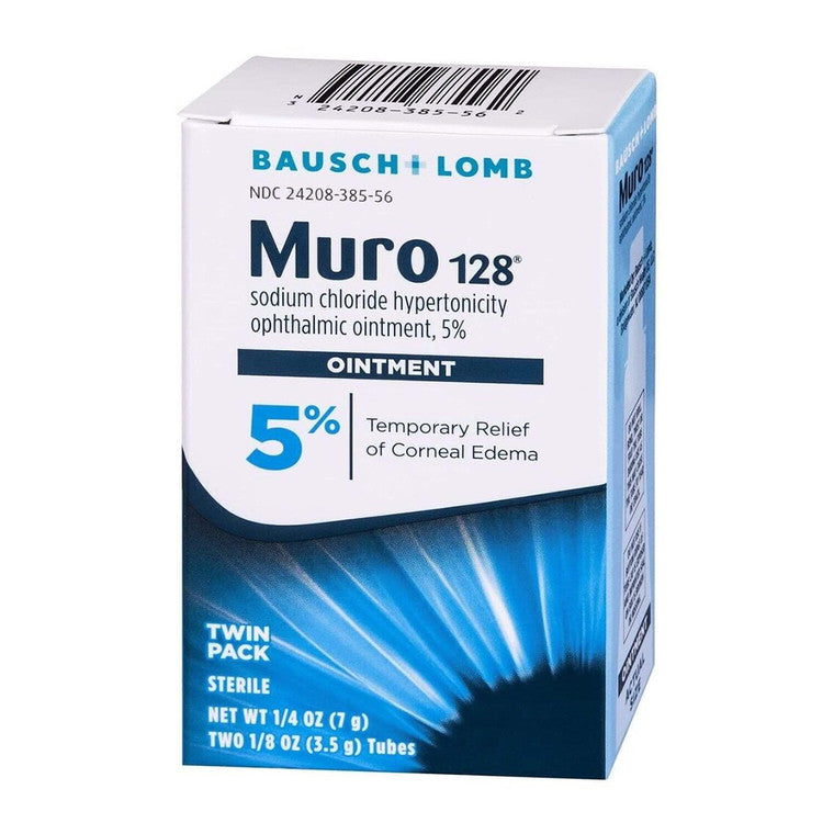 Muro 128™ Hipertonik Pomadë Okulare 5% - Paketim Dysh (2 tuba x 3.5 g)