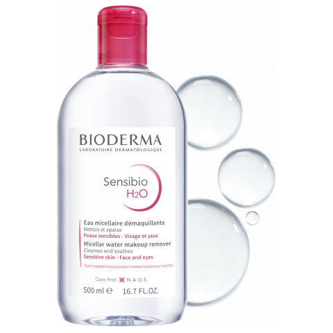 Bioderma Sensibio H2O Gesichts- und Augen Make-up Entferner Wasserfest 500ml - 16.7 Oz