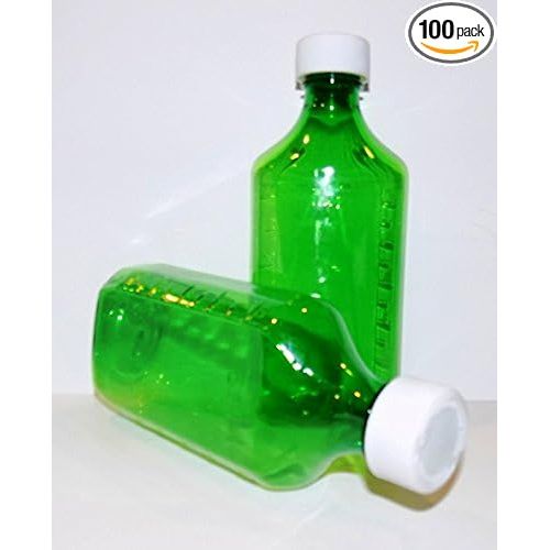 Grün C/R. Ovale Plastikflasche 8 Unzen x100 Stck