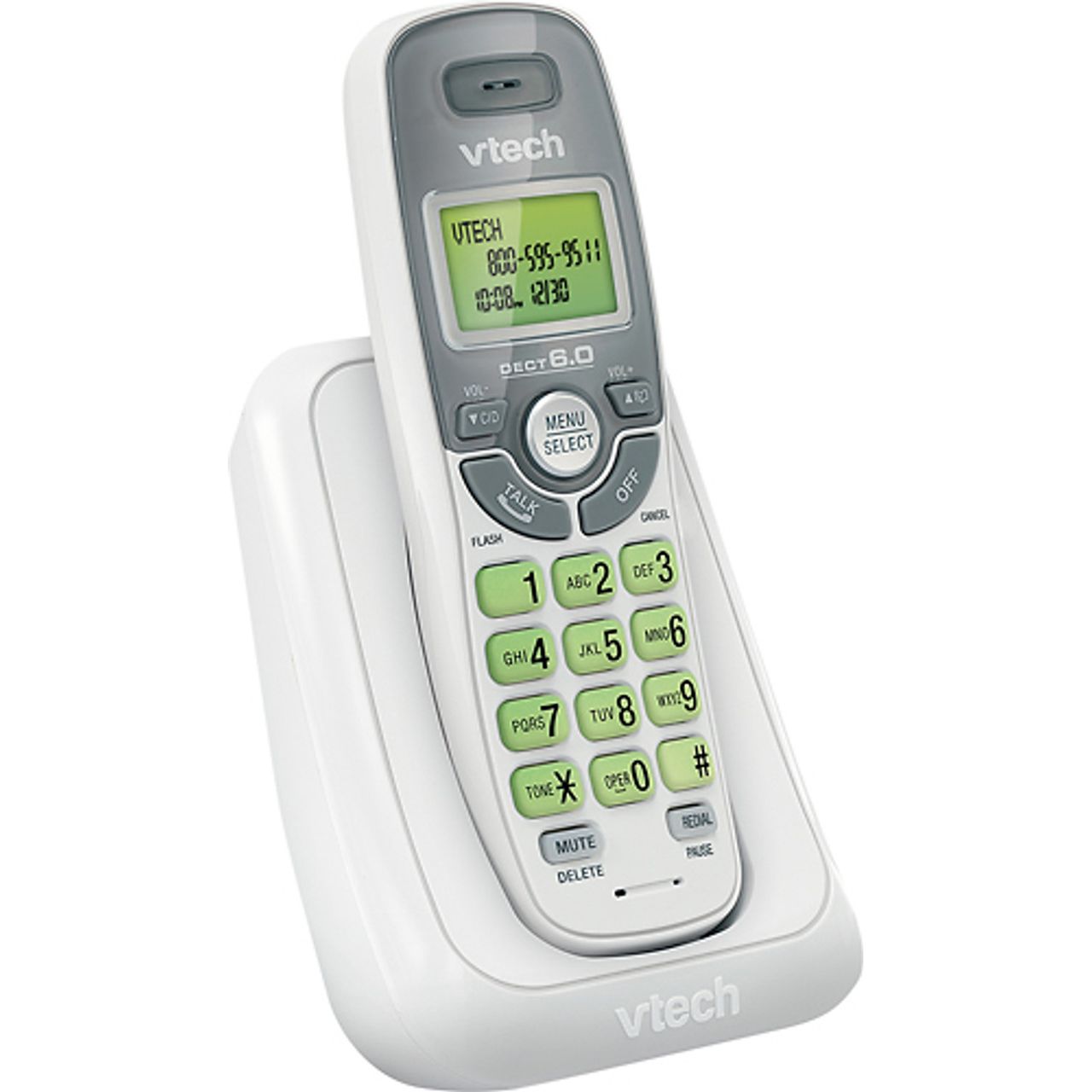 Vtech CS6114 DECT 6.0 Schnurlostelefon mit Anrufer-ID/Anrufbeantworter, 1 Mobilteil – Weiß