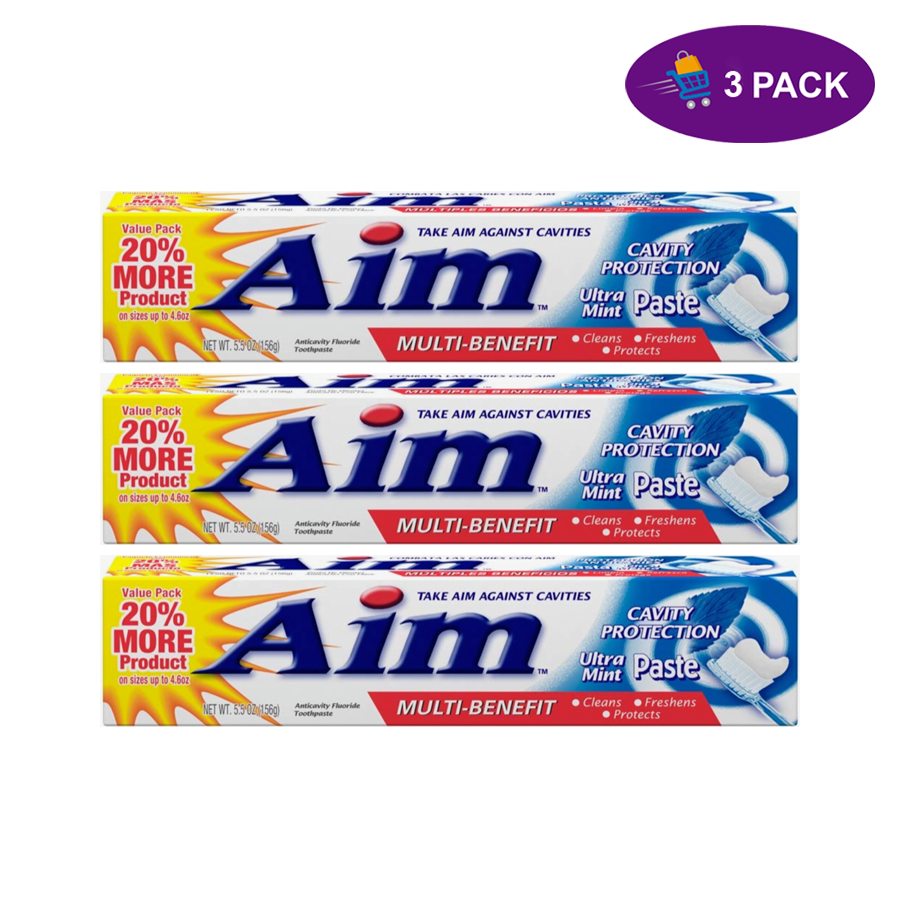 Aim Cavity Protection Kariesschutz Fluorid-Zahnpasta Ultra Minze 55 OZ