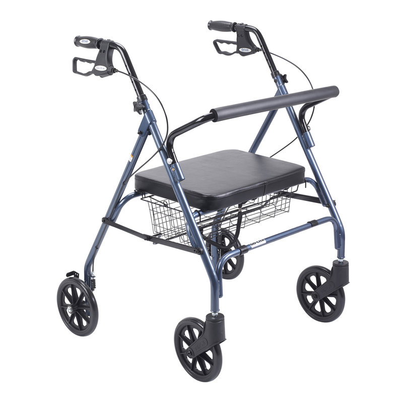 Drive Medical Schwerlast-Bariatrischer Rollator in Blau mit großem gepolsterten Sitz