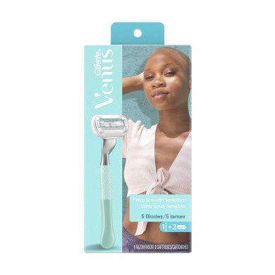 Gillette Venus Extra Smooth Sensitive Design Edition Rasiergriff + 2 Klingen