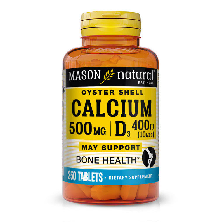 Mason Natural® Austernschalen-Calcium 500 mg mit Vitamin D3 (250 Tabletten)