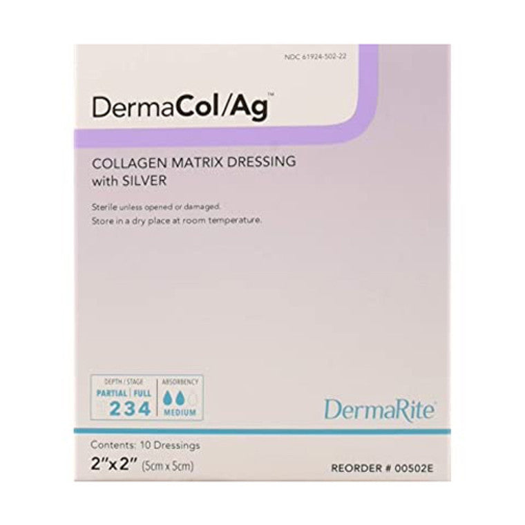 DermaRite® DermaCol™ Ag Kollagen-Wundauflage mit Silber - 5 x 5 cm