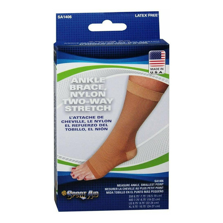 Sport Aid Nylon-Schlupf-Knöchelbandage, Größe L – leichte Kompressionsstütze