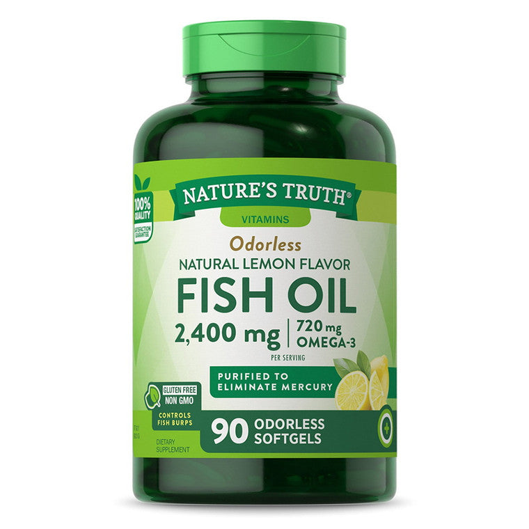 Nature's Truth Fischöl, geruchsneutral, 2.400 mg, Softgels, natürliches Zitronenaroma