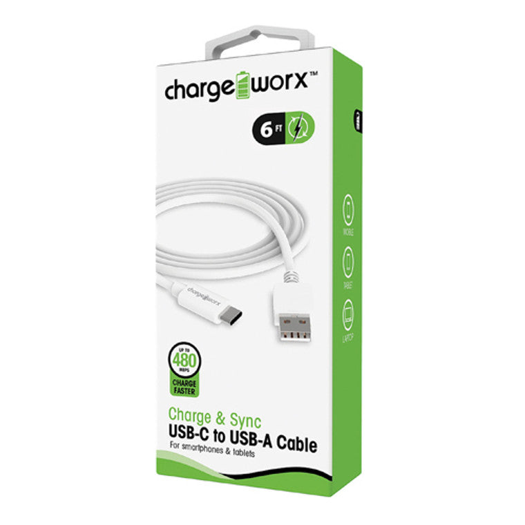 Chargeworx Usb -Ausb -C 6Këmbë Bardhë 1