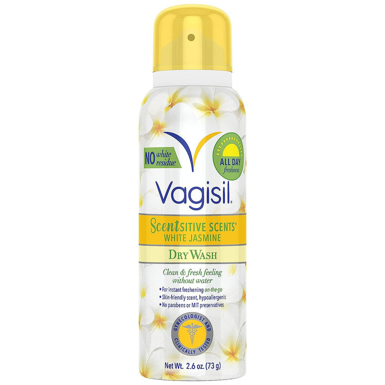 Vagisil Scentsitive Scents Trocken-Intimwaschspray, weißer Jasmin, 73,7 g