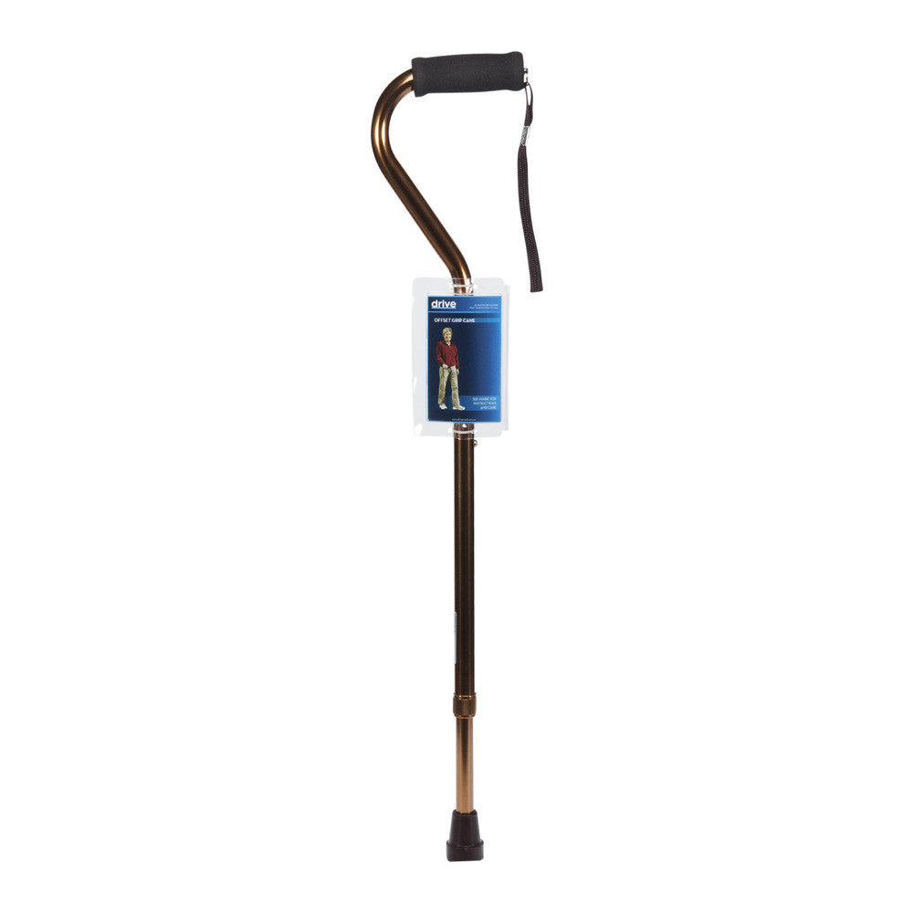 Drive Medical Verstellbarer Gehstock mit Schaumstoffgriff, versetzter Handgriff, Bronze Crackle