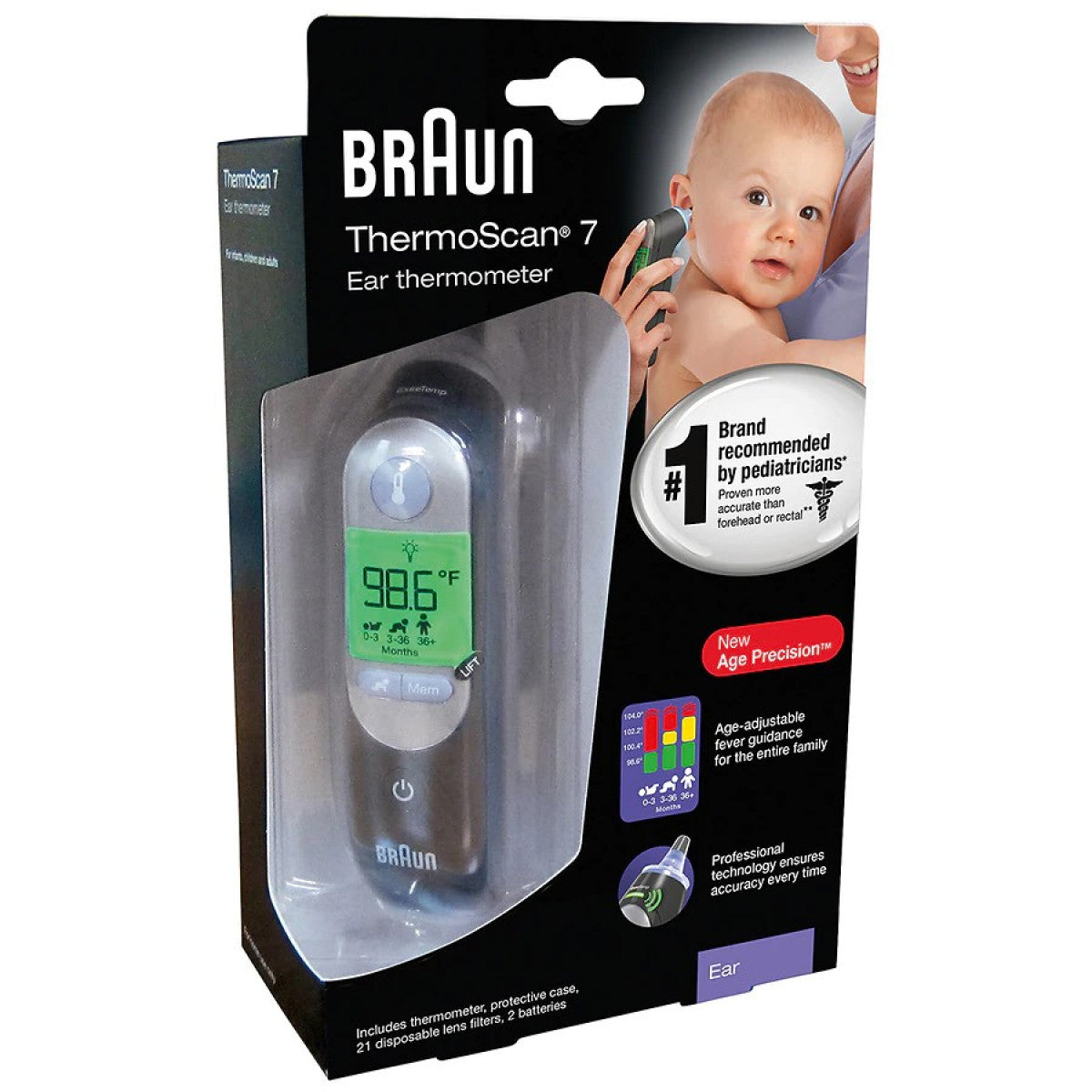 Braun ThermoScan® 7 Digitales Ohrthermometer mit Age Precision®