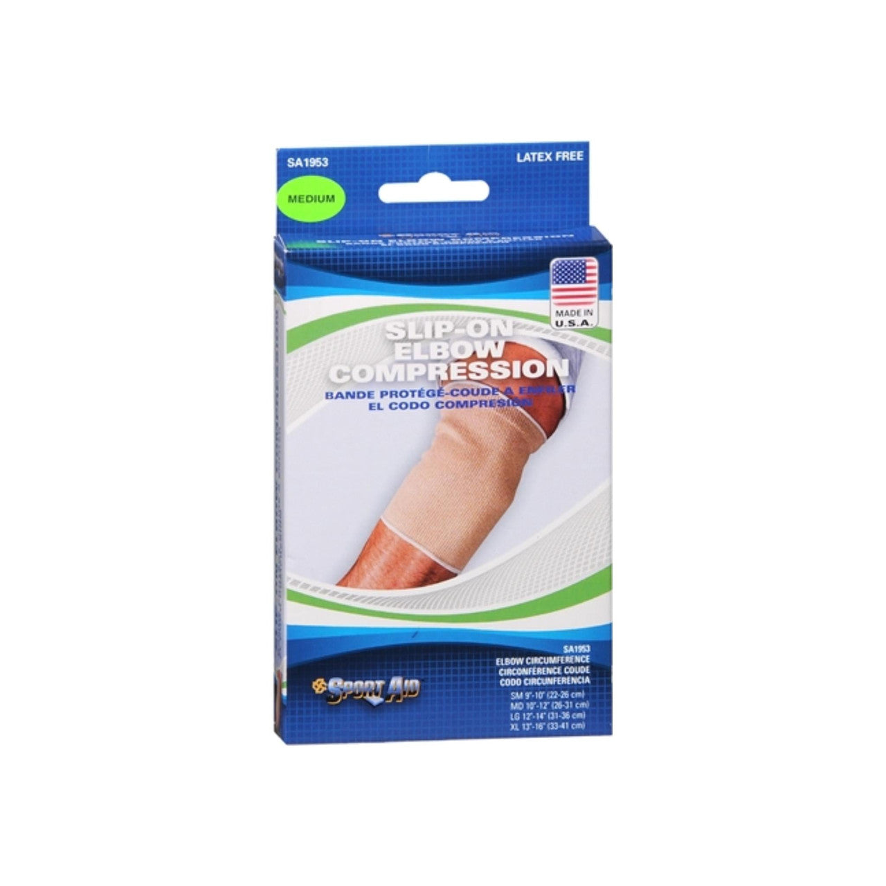 Sport Aid Ellbogen-Kompressionsbandage zum Überziehen – klein (beige)