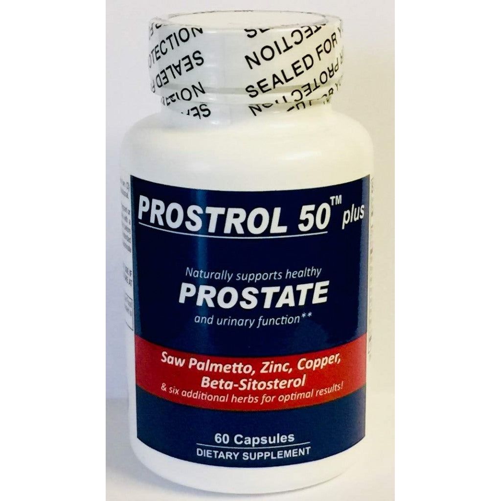 Prostrol 50 Plus Prostatenergänzungsmittel mit Sägepalme, Zink, Kupfer, Beta-Sitosterol, Lycopin und 5 zusätzlichen Inhaltsstoffen für eine optimale Prostataunterstützung