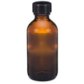 60-ml-Braunglasflaschen Boston Round mit Schraubverschluss aus schwarzem Polypropylen (96 Stück)
