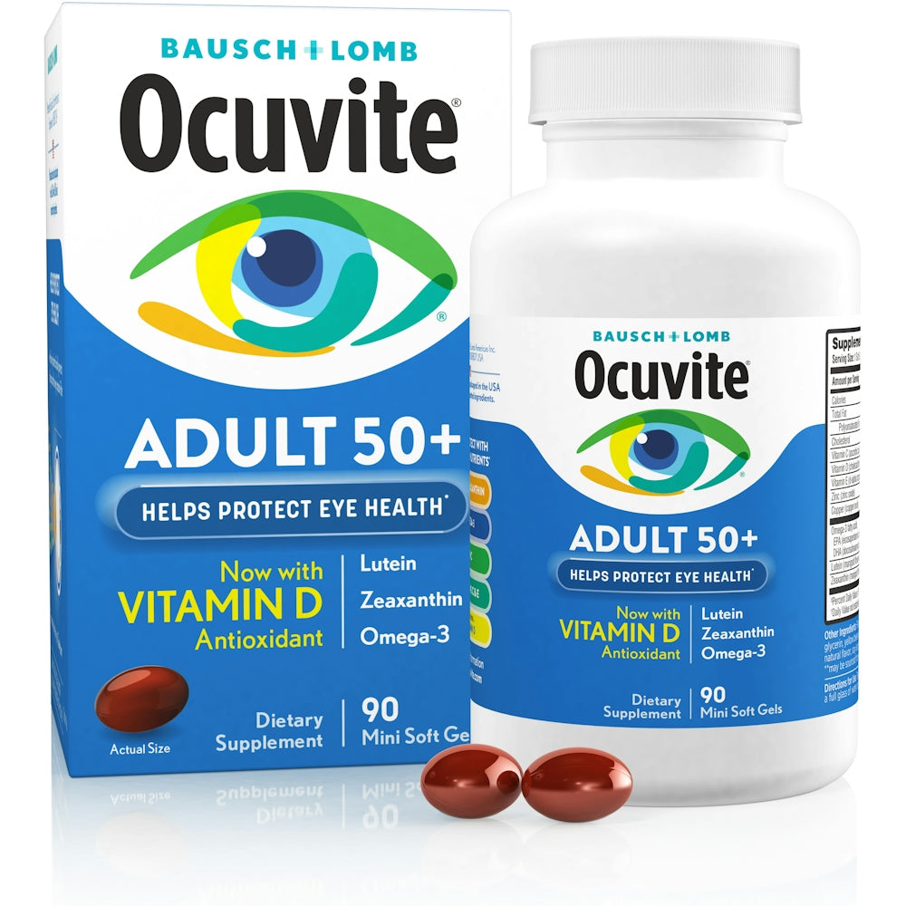 Ocuvite Adult 50+ Formulë për Shëndetin e Syve – 90 Kapsula të Buta (Furnizim për 90 Ditë)