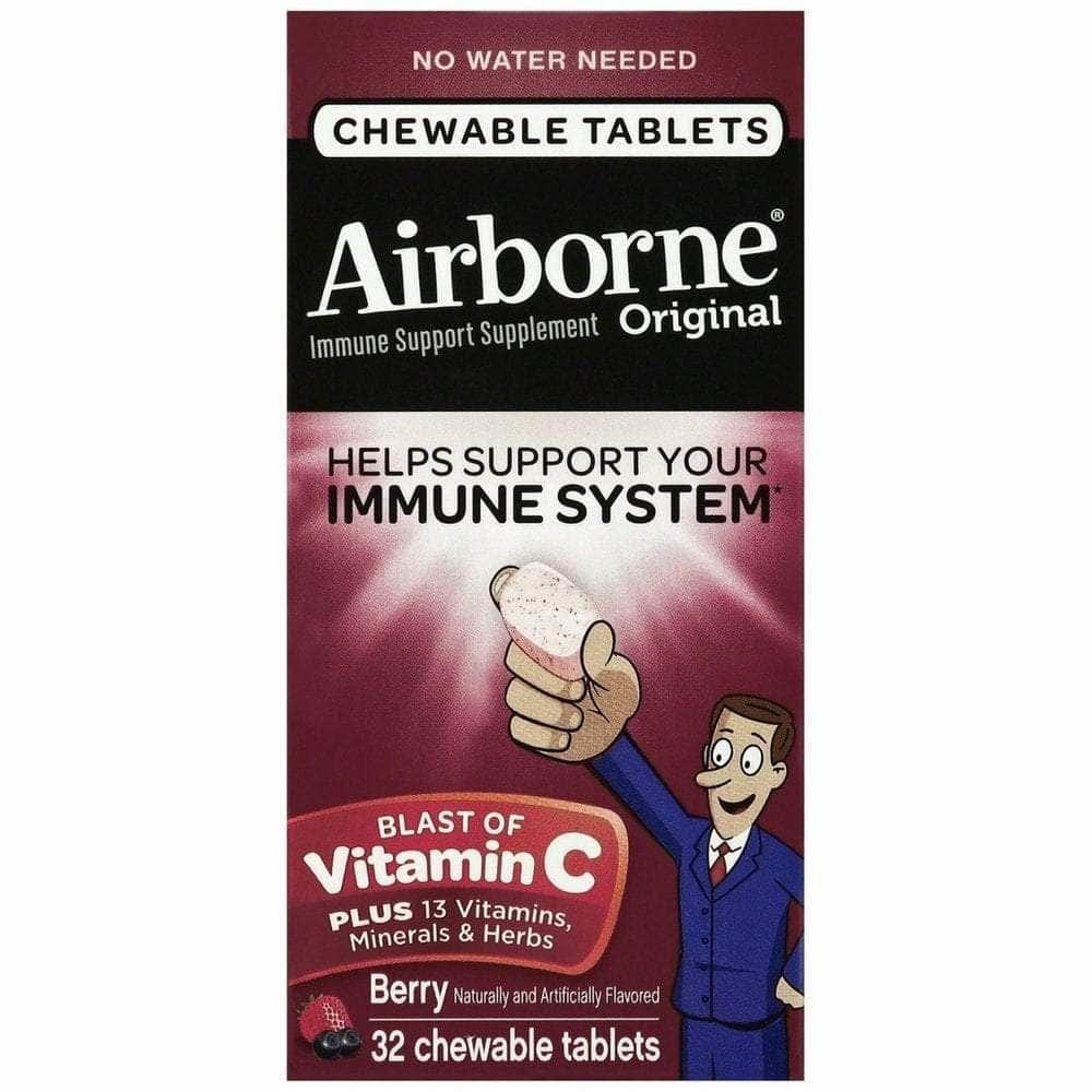 Airborne Immun-Support-Nahrungsergänzung Vitamin C Beere Kautabletten