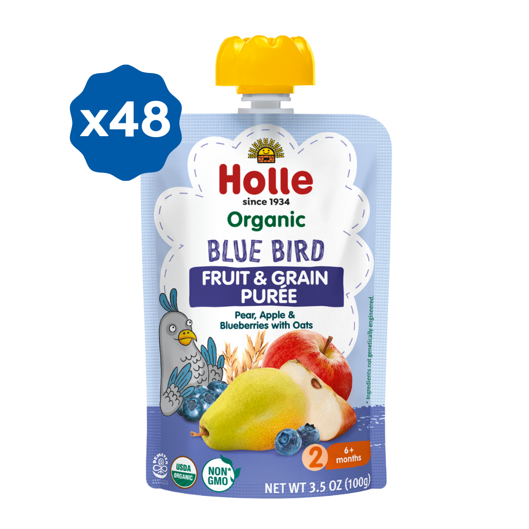 Holle Organic Blue Bird - Fruit & Grain Purée Pouches