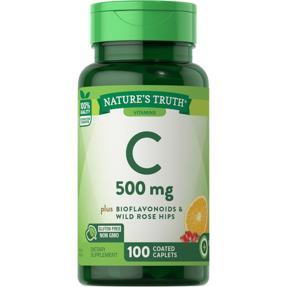 Nature's Truth Vitamina C 500 mg me Bioflavonoide & Hips Trëndafili të Egër - 100 Kapsula të Veshura