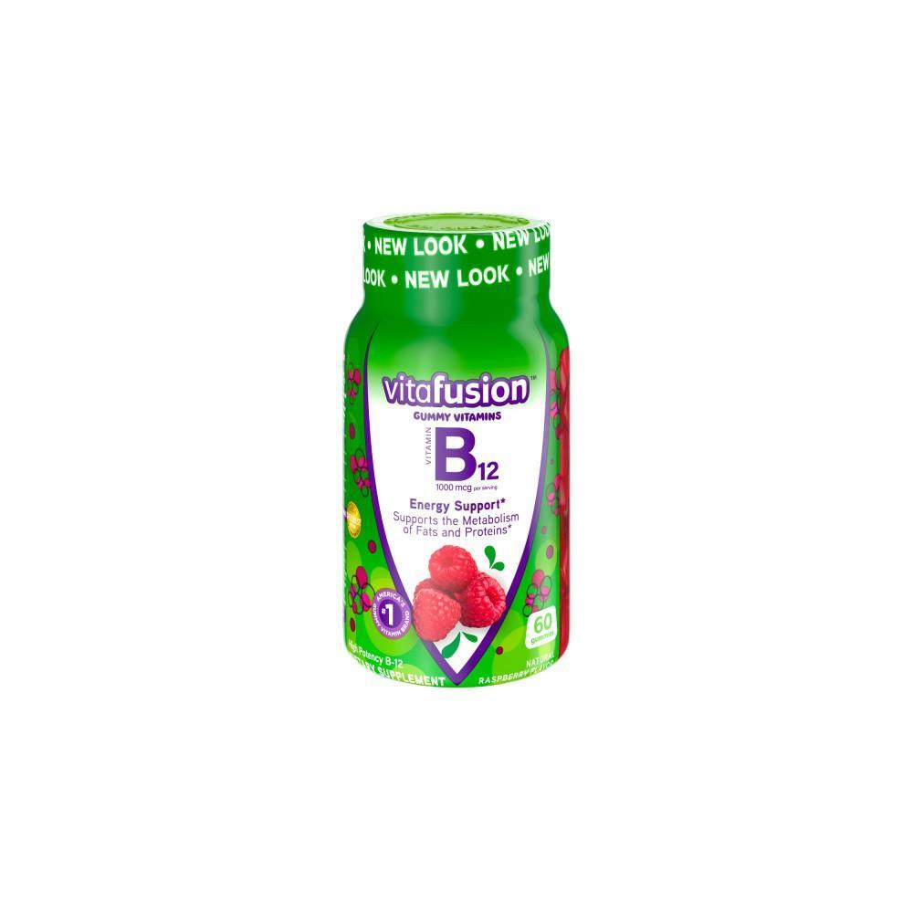 Vitafusion B-12 Energie-Unterstützung Gummibärchen Ergänzung Himbeere - 60 Stück