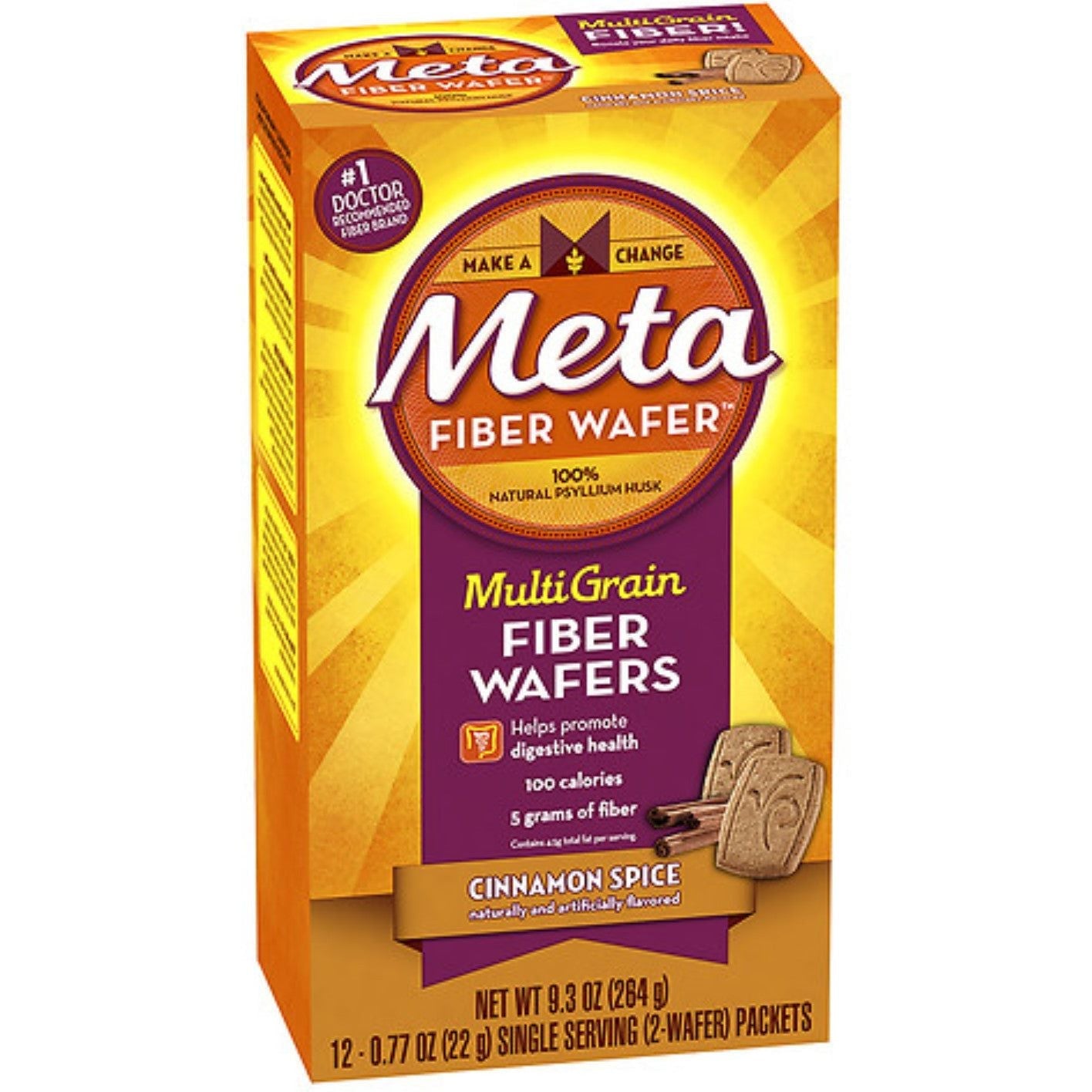 Metamucil Fije Thins, Suplement me Lëvore Psylliumi, Suport për Shëndetin e Tretjes, Me Erëza Kanelle