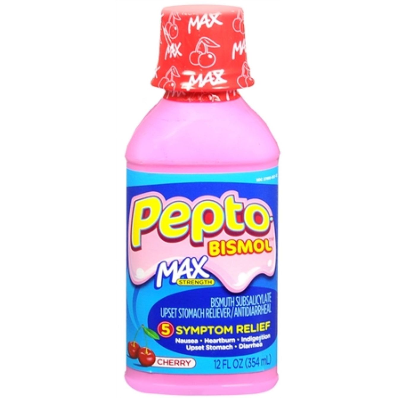 Pepto Bismol Liquid Ultra – Lehtësim i Shpejtë i 5 Simptomave (Me shije qershie, 355 ml)