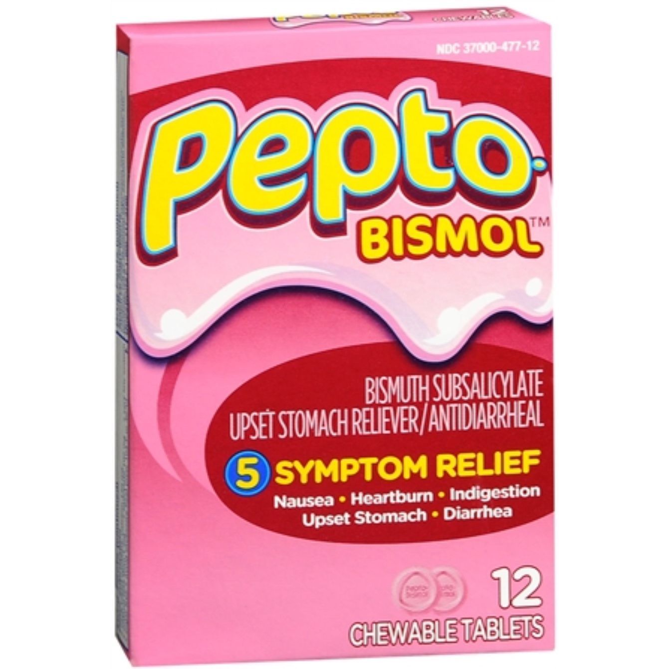Pepto Bismol Tableta të Përtypura Kundër Trazimit të Stomakut/Kundërdiarresë 12 cope
