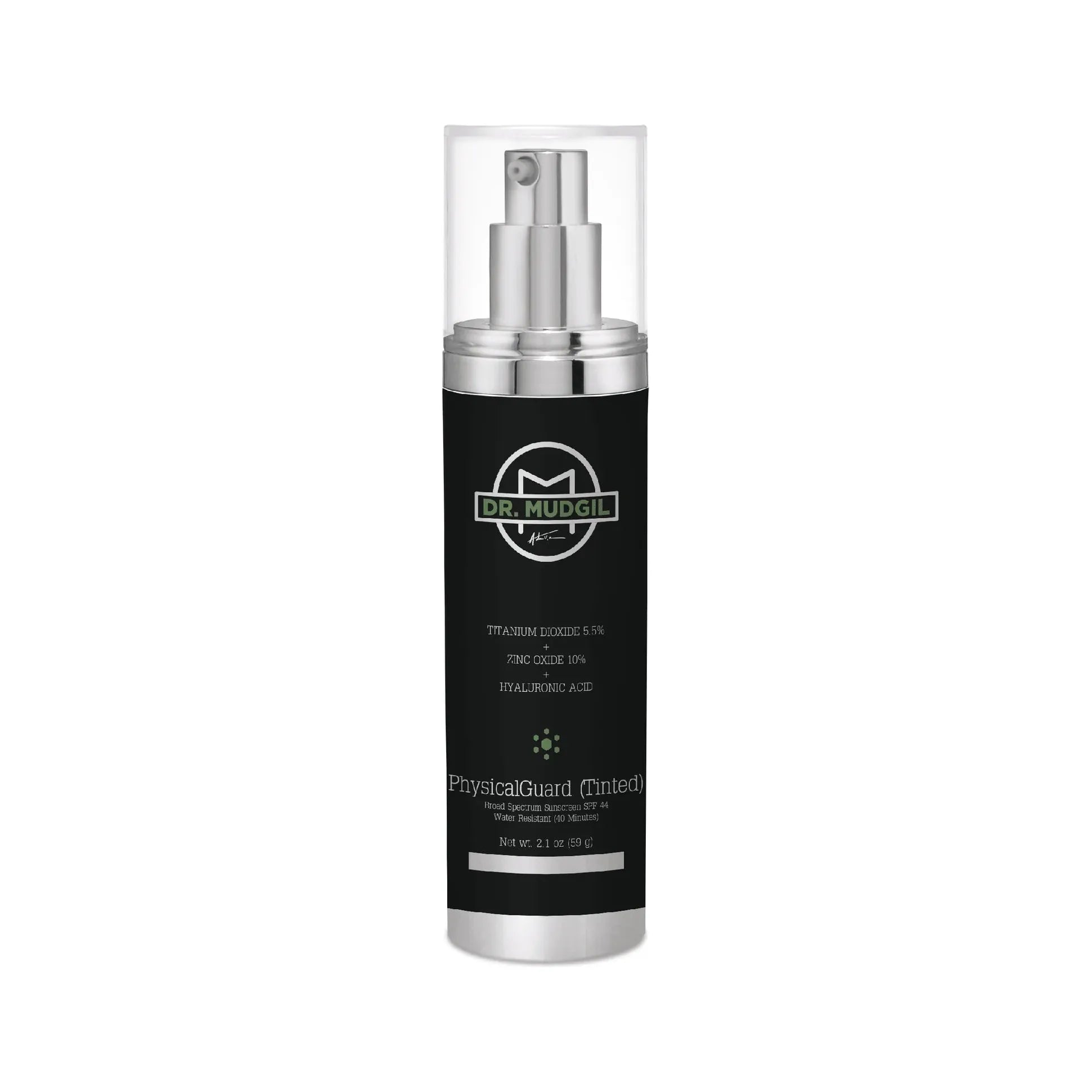 Wholly Kaw Dr. Mudgil PhysicalGuard (Getönt) mit Titandioxid 5.5% Zinkoxid 10% Hyaluronsäure Medizinischer Qualität Dermatologisch Zugelassen LSF 44 Sonnencreme 57g