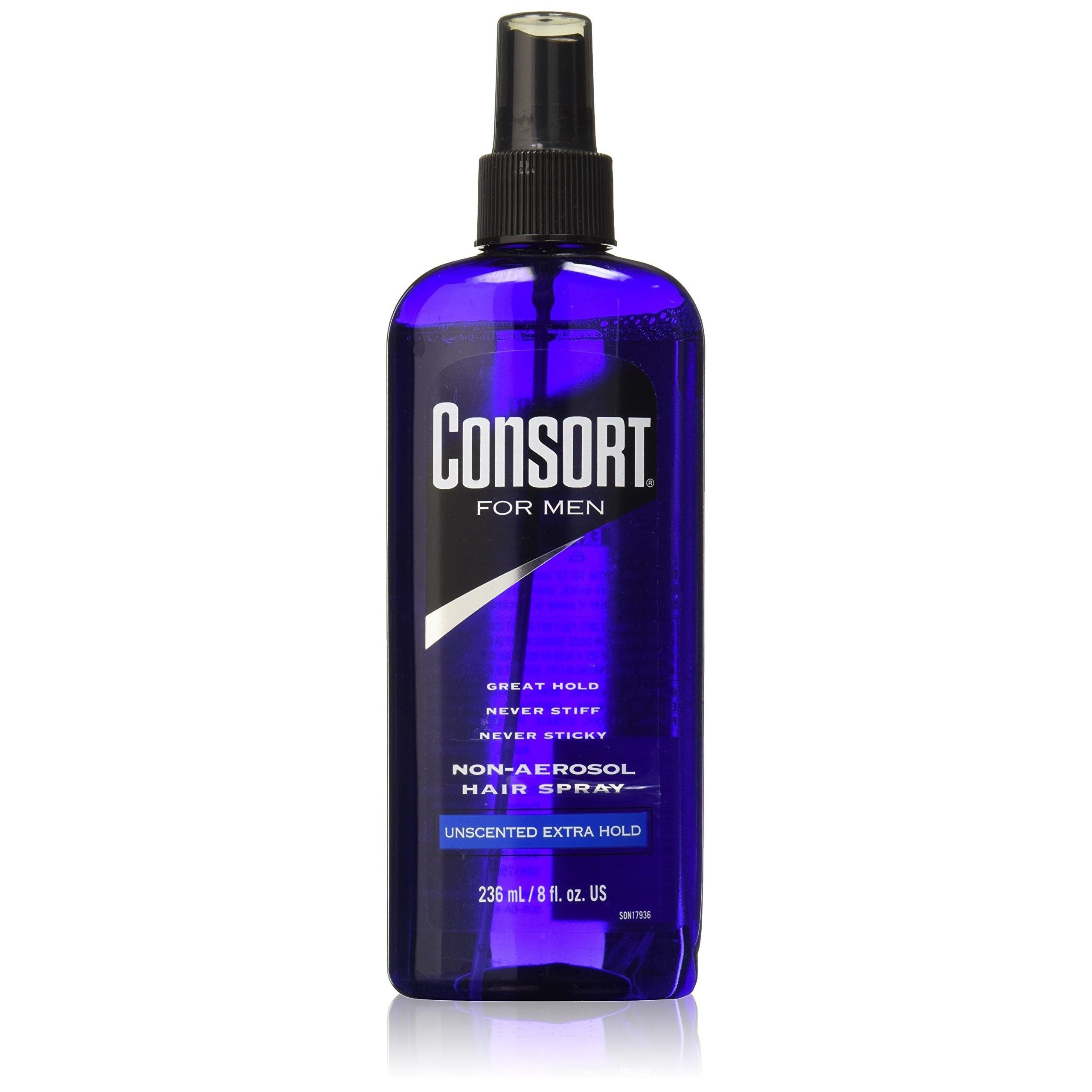 Consort for Men Haarspray, geruchlos, extra starker Halt, 236 ml (Pumpzerstäuber)