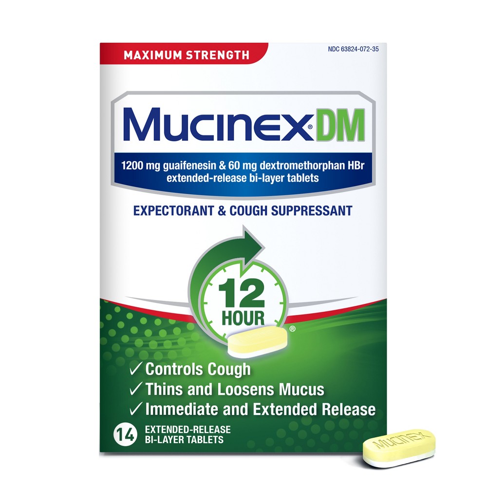 Mucinex Schleimlöser & Hustenstiller, 12 Stunden, maximale Stärke, Retard-Zweischichttabletten