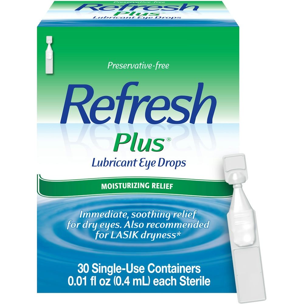 Refresh Plus Feuchtigkeitsspendende Linderung Gleitende Augentropfen 30 x 0,01 fl oz Behälter