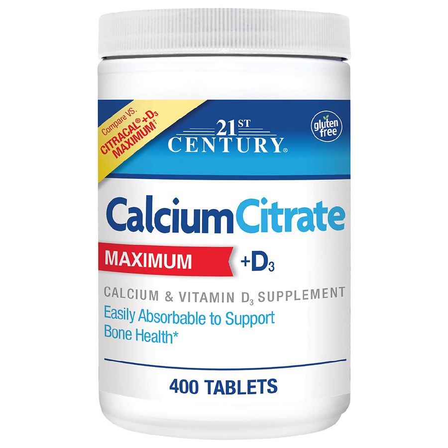 21st Century Calcium Citrate /Vitamina D3  315 Mg-250U Tableta 400 copë