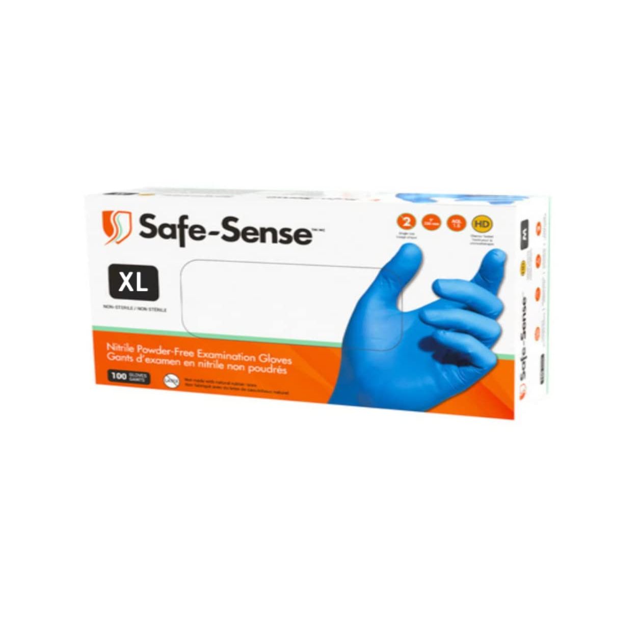 Doreza Nitrili Safe-Sense pa pluhur, X-Large (Kuti shpërndarëse me 100 copë)