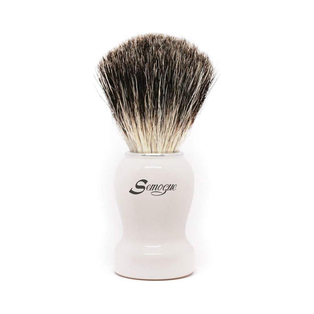 Semogue Pharos-c3 Pure Grey Dachshaar-Rasierpinsel – Arctic White