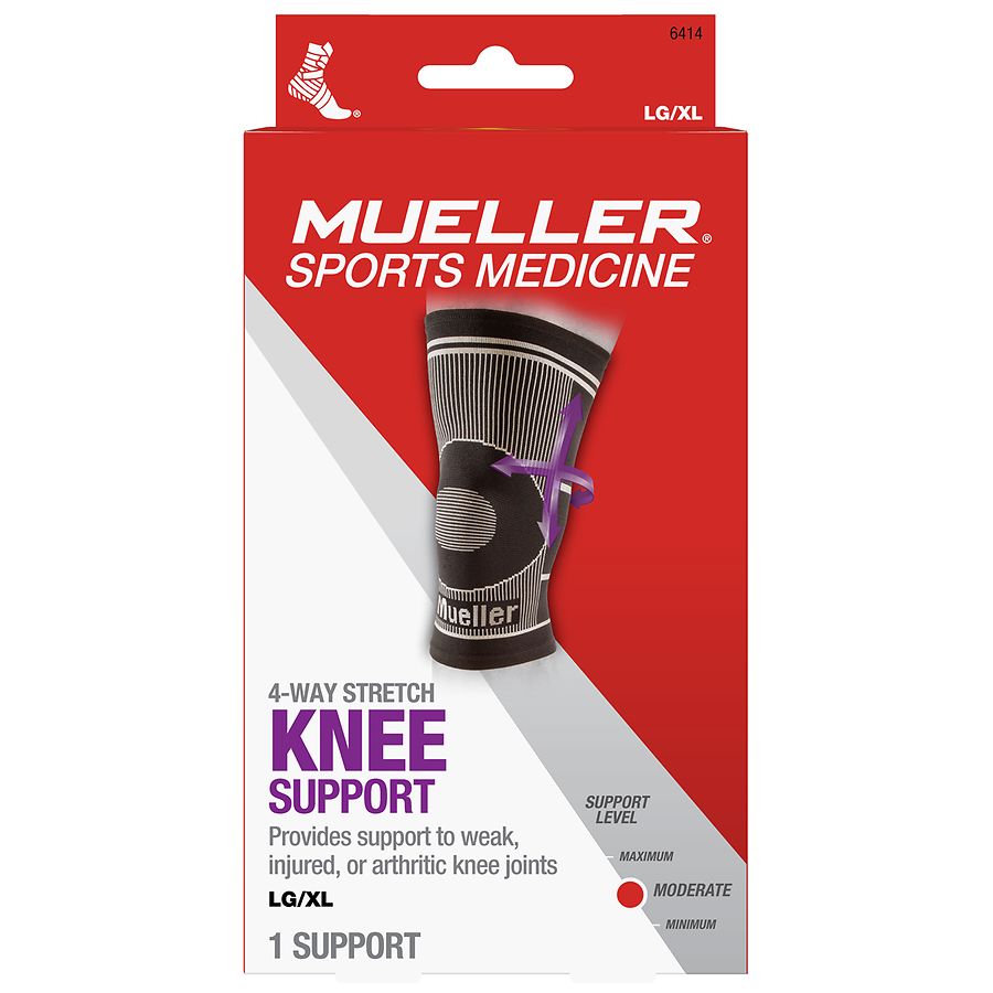Mueller Sport Care, Kniebandage mit 4-Wege-Unterstützung, Größe L