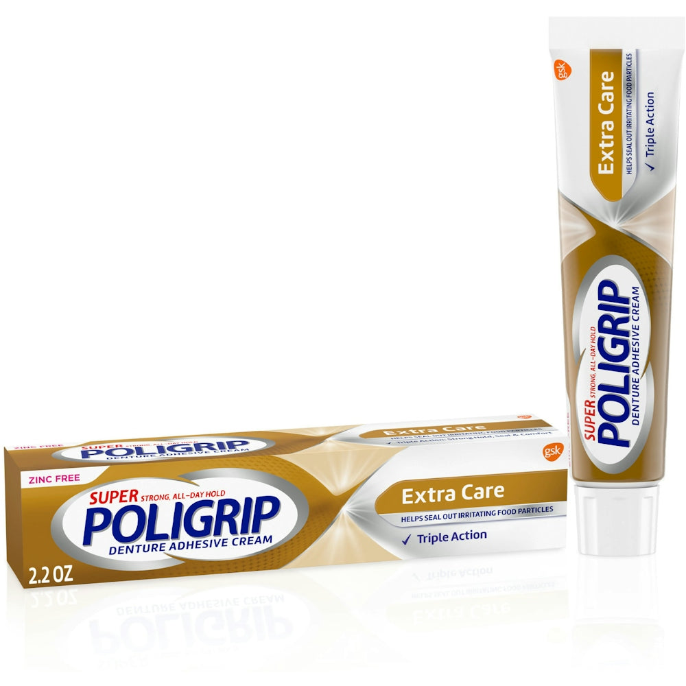 Super Poligrip® Krem Ngjitës për Protezat Dentare Extra Care – 62 gram