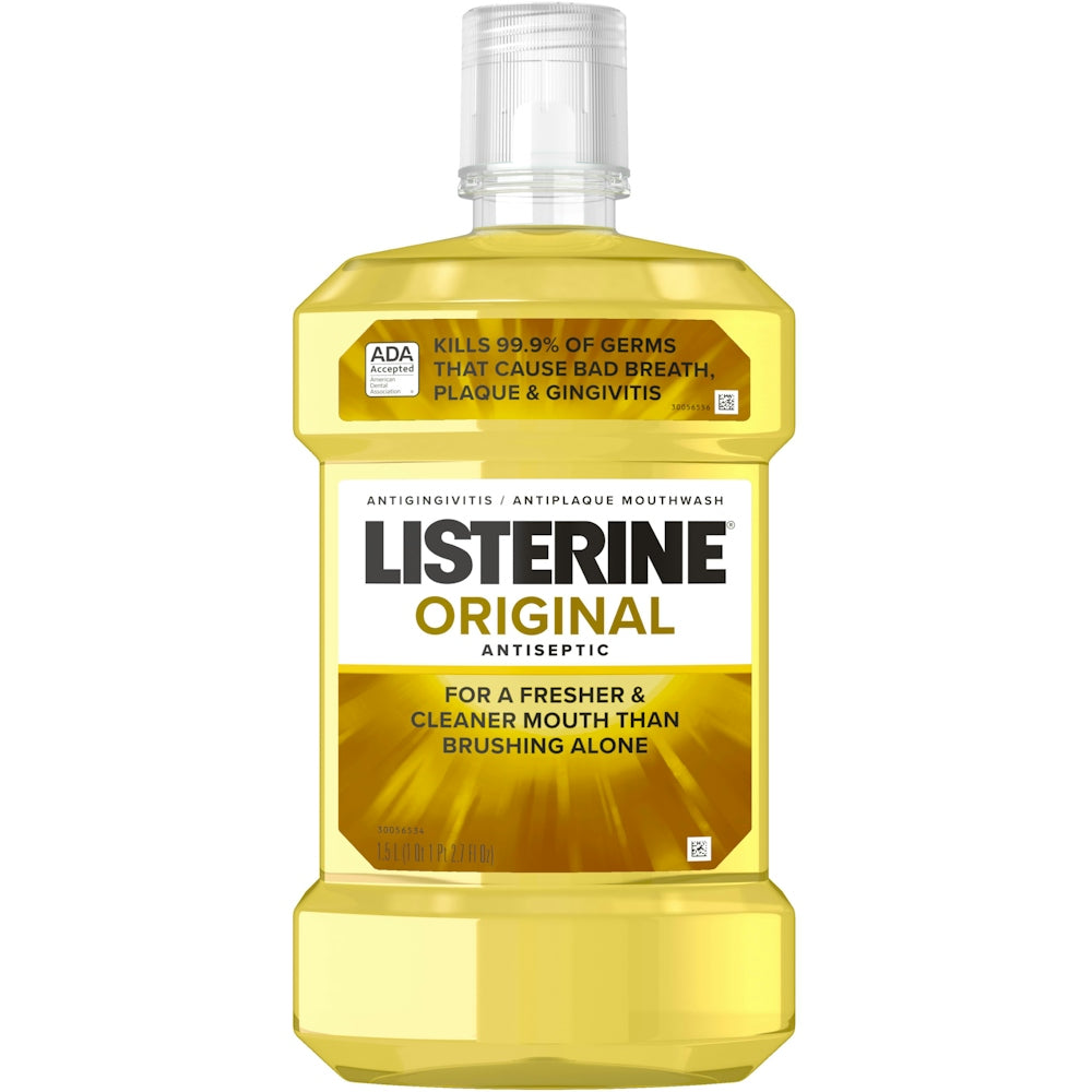 Listerine Original Shpëlarës Oral Antiseptik, Shpëlarës Oral Kundër Mikrobeve për Plakën & Gingivitin - 1.5 Litra