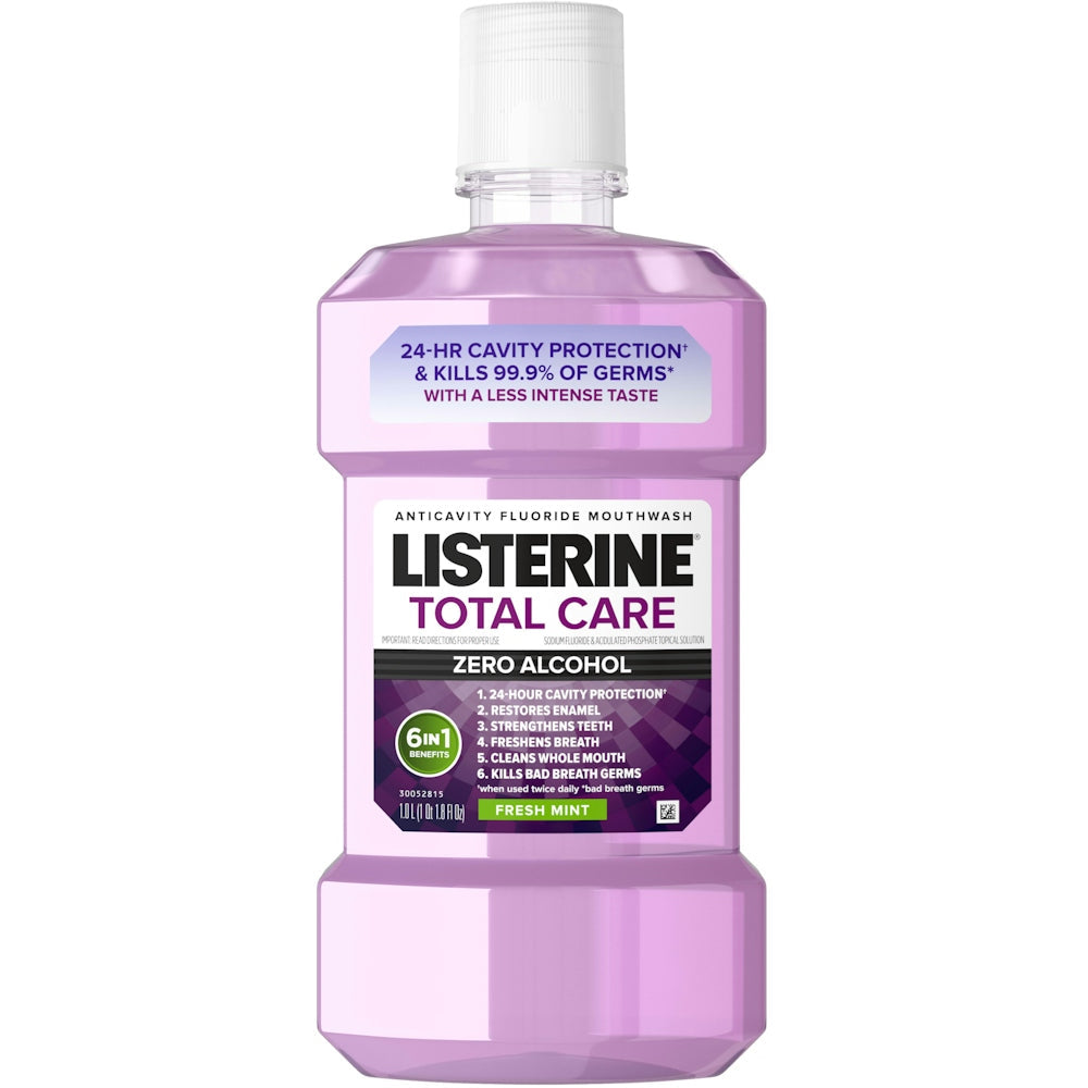 Listerine Total Care Pa Alkool Fresh Mint Anti-karies Ujë Goje me Fluor – 1 L