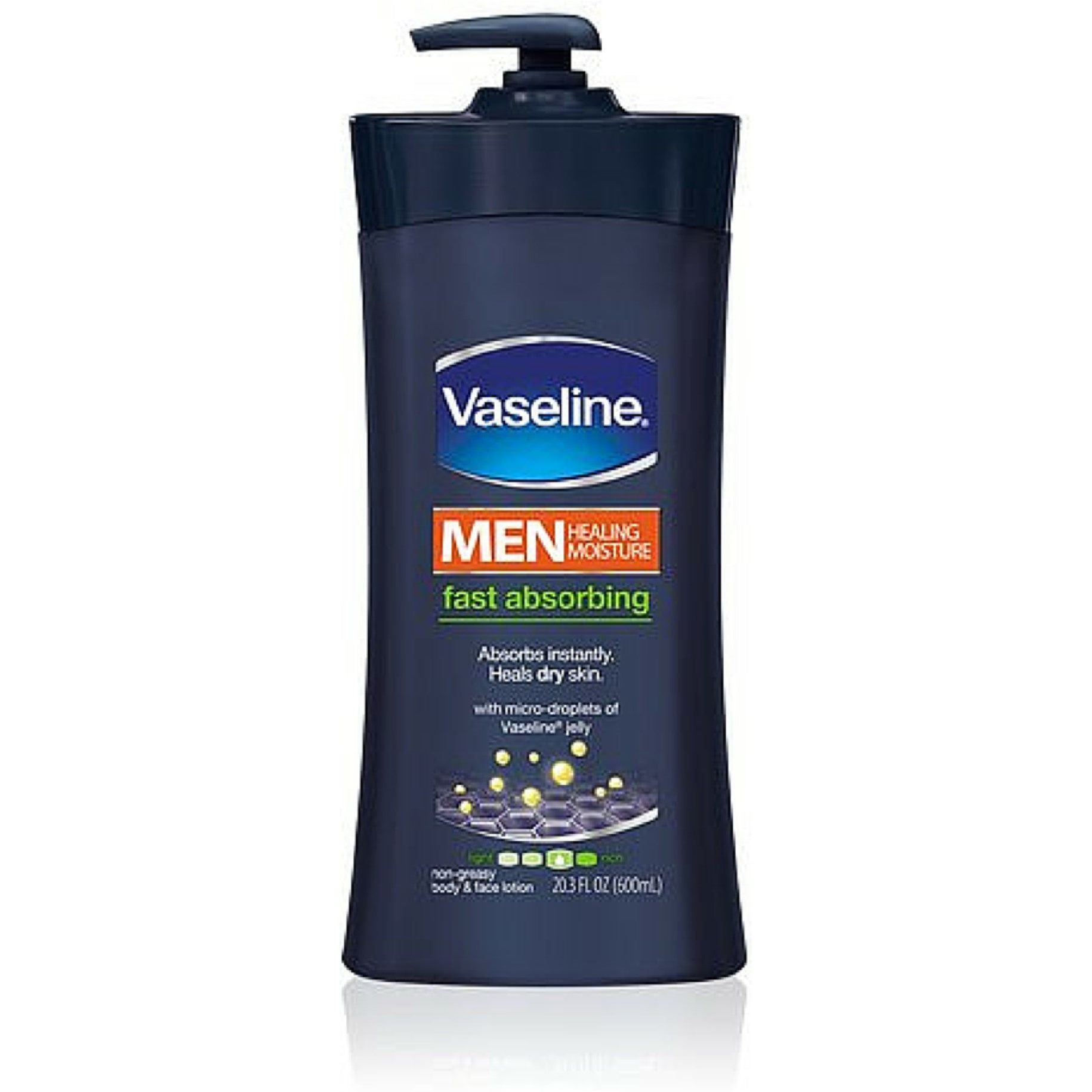 Vaseline Men Feuchtigkeitslotion Schnelleinziehend für Körper & Gesicht 600ml