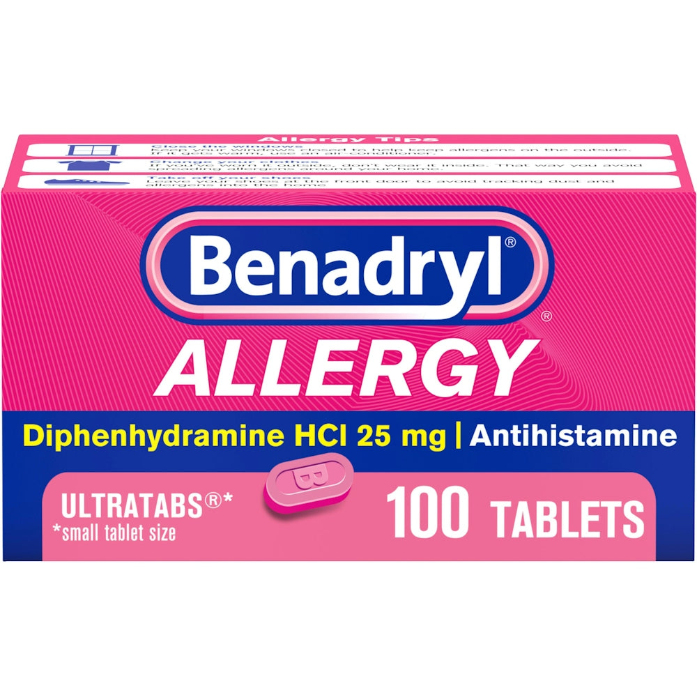 Benadryl Ultratabs Antihistamine Tableta për Lehtësimin e Ftohjes dhe Alergjisë