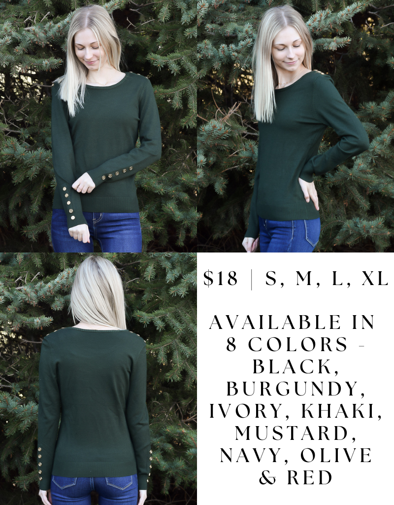 Button Shoulder & Sleeve Sweater - Mustard