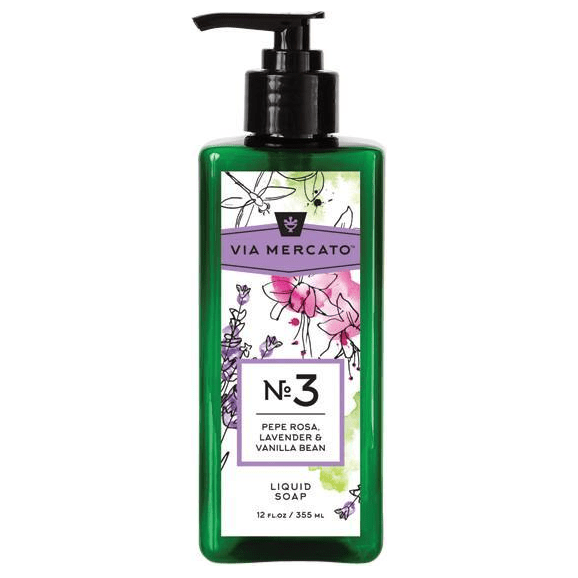 Via Mercato Nr. 3 Flüssigseife (rosa Pfeffer, Lavendel und Vanilleschote) 355 ml