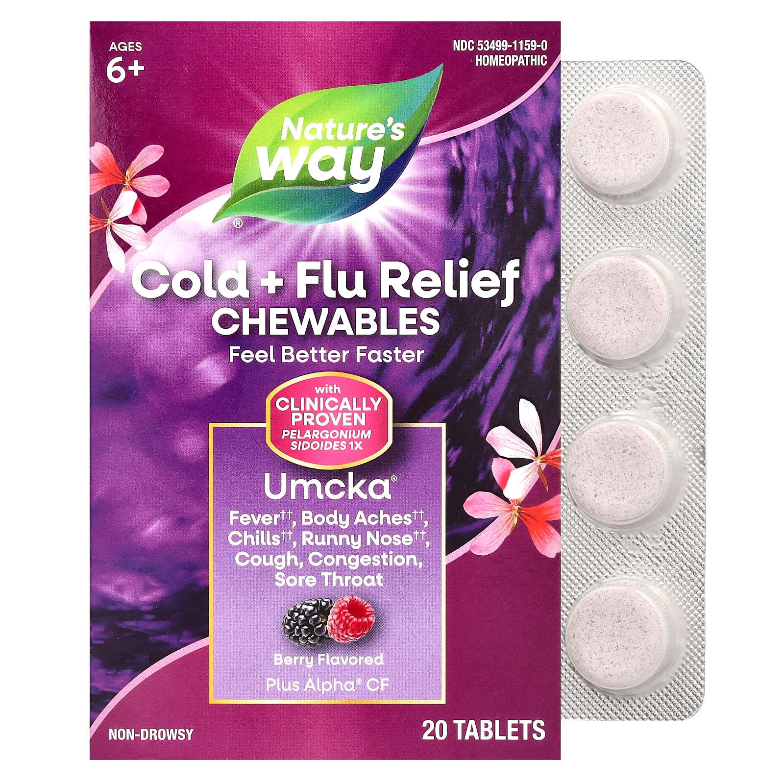 Nature's Way Umcka® Erkältung+Grippe – Beere (Kautablette)